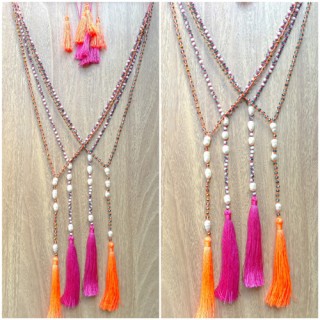 colorful mix beads seawater pearl necklaces tassels fashion free shipping